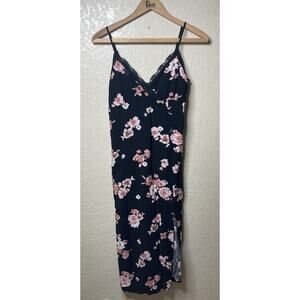 No Boundaries Babydoll Slip Dress Juniors S Black Floral Friends Phoebe Buffay